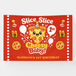 Slice Slice Baby Pizza 1st Birthday Horizontal Spandoek