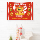 Slice Slice Baby Pizza 1st Birthday Horizontal Spandoek (Insitu)