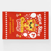 Slice Slice Baby Pizza 1st Birthday Vertical Spandoek (Horizontaal)