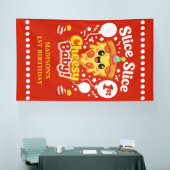 Slice Slice Baby Pizza 1st Birthday Vertical Spandoek (Beurs)