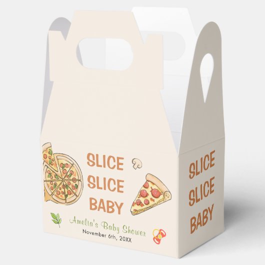 Slice Slice Baby Pizza Baby shower Bedankdoosjes (Geopend)