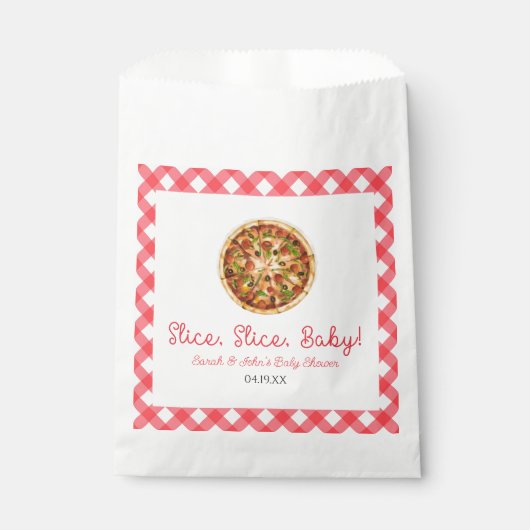 Slice, Slice, Baby! Pizza Baby shower Bedankzakje (Voorkant)