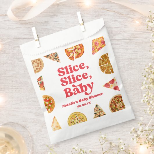 Slice, Slice, Baby! Pizza Baby shower Bedankzakje (Geknipt)