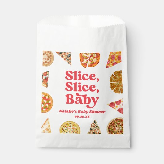 Slice, Slice, Baby! Pizza Baby shower Bedankzakje (Voorkant)