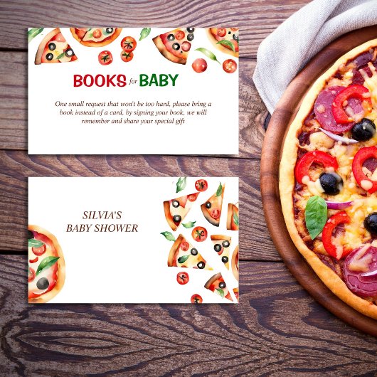 Slice slice baby pizza baby shower boeken aanvrage informatiekaartje