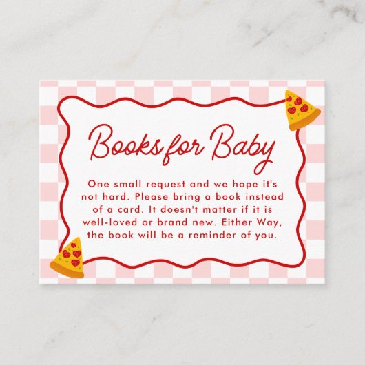 Slice Slice Baby Pizza Baby Shower Books for Baby Informatiekaartje (Voorkant)