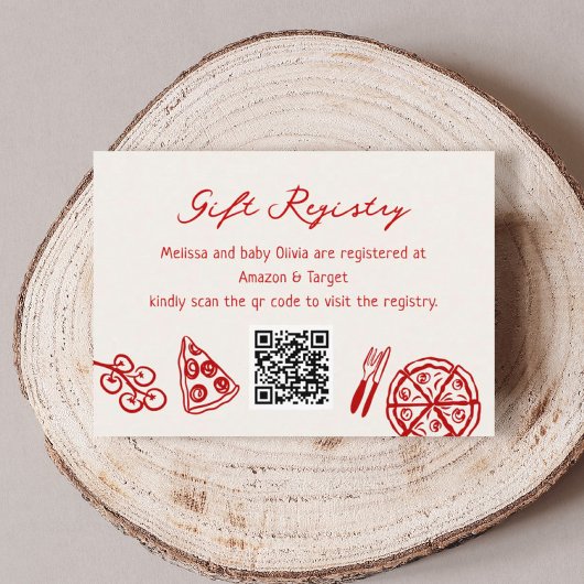 Slice Slice Baby Pizza Baby Shower Cadeau Registra Informatiekaartje