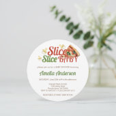 Slice Slice Baby Pizza Baby shower Feestdagenkaart (Staand voorkant)
