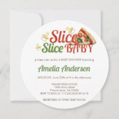 Slice Slice Baby Pizza Baby shower Feestdagenkaart (Voorkant)