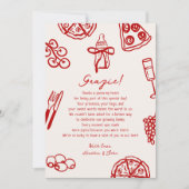 Slice Slice Baby Pizza Baby Shower Grazie Bedankkaart (Voorkant)