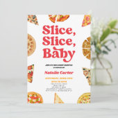 Slice, Slice, Baby! Pizza Baby shower Kaart (Staand voorkant)
