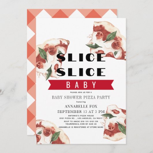 Slice Slice Baby Pizza Baby shower Kaart (Voorkant / Achterkant)
