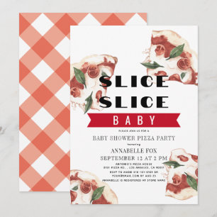 Slice Slice Baby Pizza Baby shower Kaart