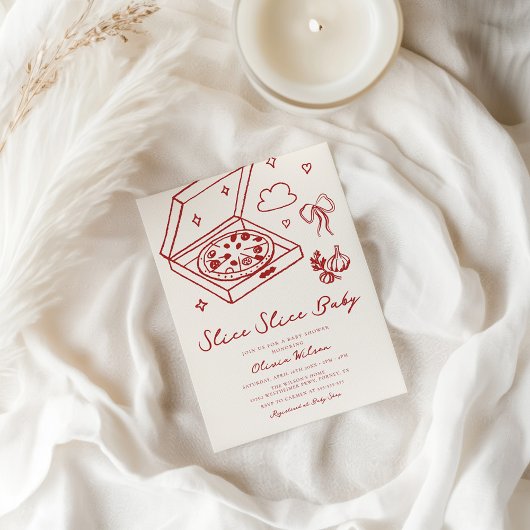 Slice Slice Baby Pizza Baby shower Kaart