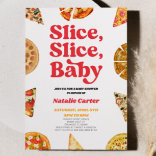 Slice, Slice, Baby! Pizza Baby shower Kaart