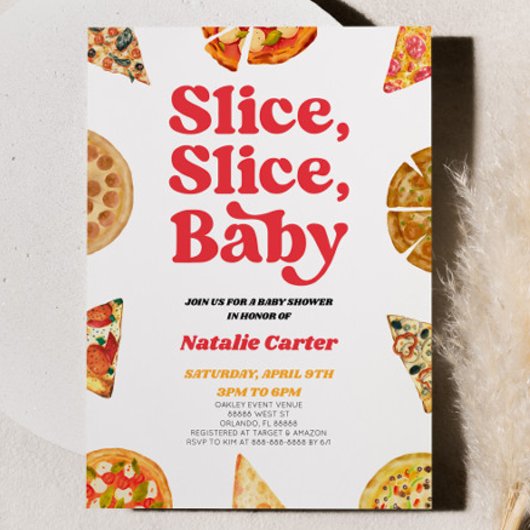 Slice, Slice, Baby! Pizza Baby shower Kaart