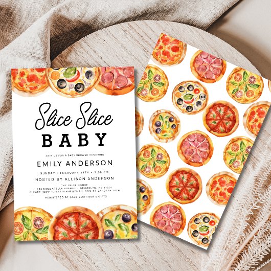 Slice Slice Baby Pizza Baby shower Kaart