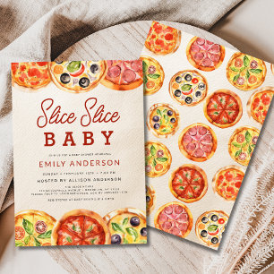 Slice Slice Baby Pizza Baby shower Kaart