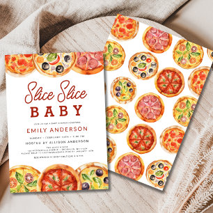 Slice Slice Baby Pizza Baby shower Kaart