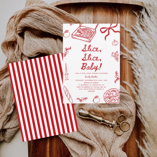 Slice Slice Baby Pizza Baby shower Kaart