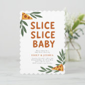 Slice Slice Baby Pizza Baby shower Kaart (Staand voorkant)