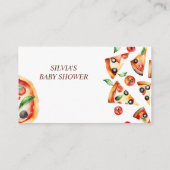 Slice slice baby pizza baby shower luier loterij informatiekaartje (Achterkant)