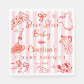 Slice Slice Baby Pizza & Baby Shower Paper Napkin Servet (Voorkant)