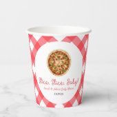 Slice, Slice, Baby! Pizza Baby shower Papieren Bekers (Achterkant)