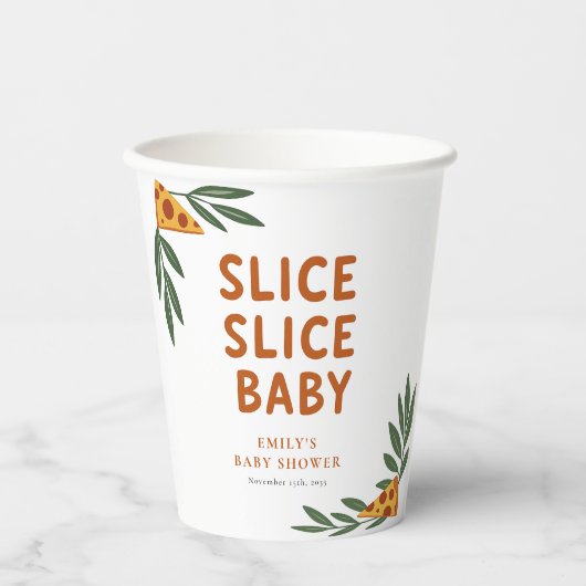 Slice Slice Baby Pizza Baby shower Papieren Bekers (Voorkant)
