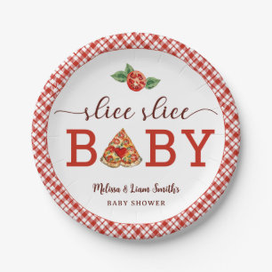 Slice Slice Baby Pizza Baby shower Papieren Bordje
