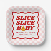 Slice Slice Baby Pizza Baby Shower Papieren Bordje (Voorkant)