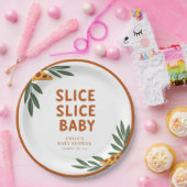 Slice Slice Baby Pizza Baby shower Papieren Bordje (Feest)