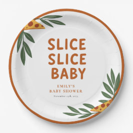 Slice Slice Baby Pizza Baby shower Papieren Bordje