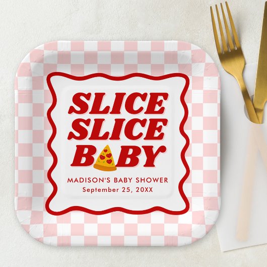 Slice Slice Baby Pizza Baby Shower Papieren Bordje