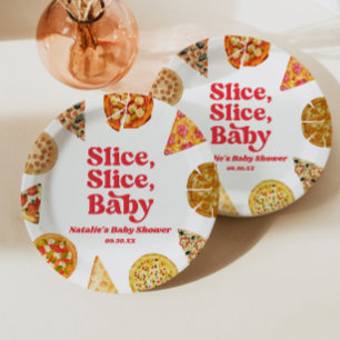Slice, Slice, Baby! Pizza Baby Shower Papieren Bordje