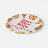 Slice, Slice, Baby! Pizza Baby shower Papieren Bordje (Gekanteld)