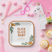 Slice Slice Baby Pizza Baby shower Papieren Bordje (Feest)