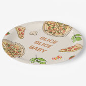 Slice Slice Baby Pizza Baby shower Papieren Bordje (Gekanteld)