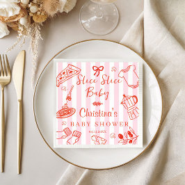 Slice Slice Baby Pizza & Baby Shower Papieren Serv Servet