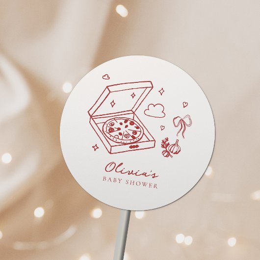 Slice Slice Baby Pizza Baby shower Ronde Sticker