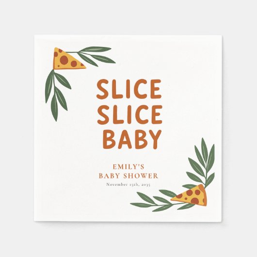 Slice Slice Baby Pizza Baby shower Servet (Voorkant)