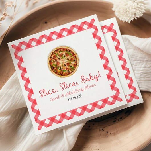 Slice, Slice, Baby! Pizza Baby shower Servet