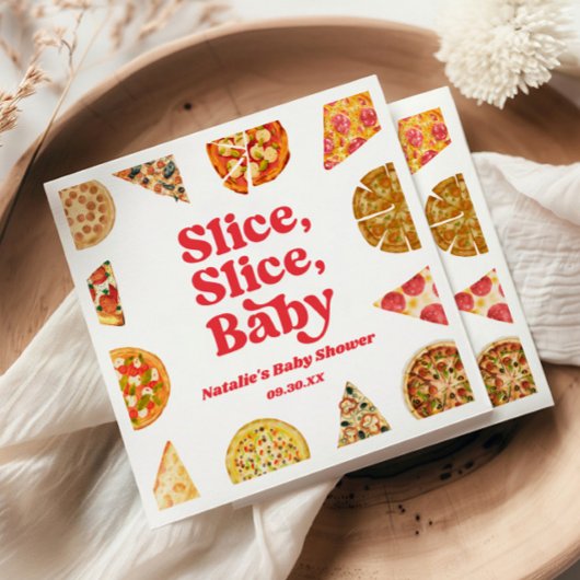 Slice, Slice, Baby! Pizza Baby shower Servet