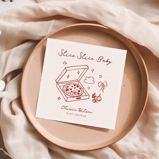 Slice Slice Baby Pizza Baby shower Servet