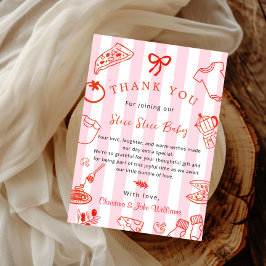 Slice Slice Baby Pizza Baby Shower Thank you Card Kaart