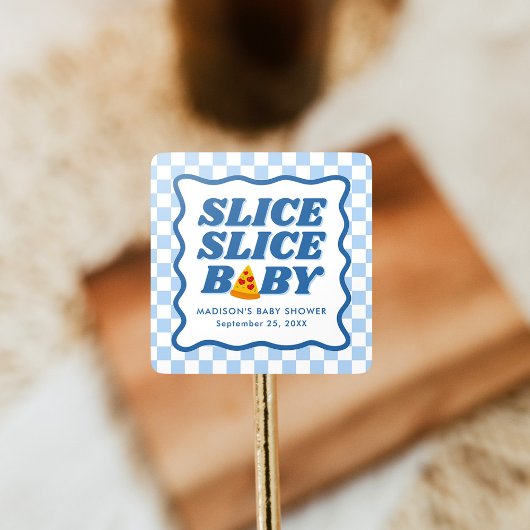 Slice Slice Baby Pizza Baby Shower Vierkante Sticker