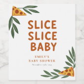 Slice Slice Baby Pizza Baby shower Wijn Etiket (Enkel label)