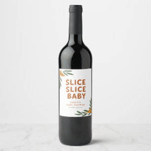 Slice Slice Baby Pizza Baby shower Wijn Etiket