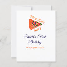 Slice Slice baby pizza bruin blauw 1e verjaardag 