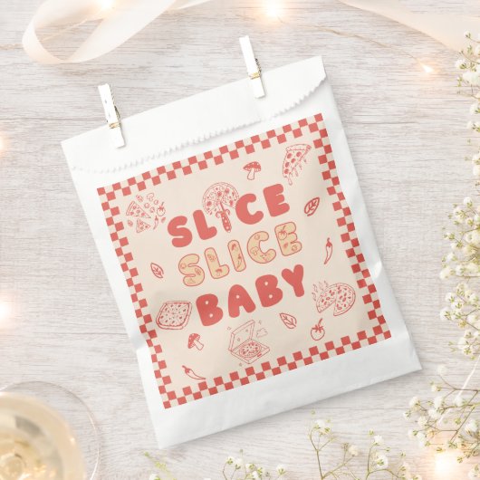 Slice Slice Baby Pizza Hand Drawn Baby Shower Bedankzakje (Geknipt)